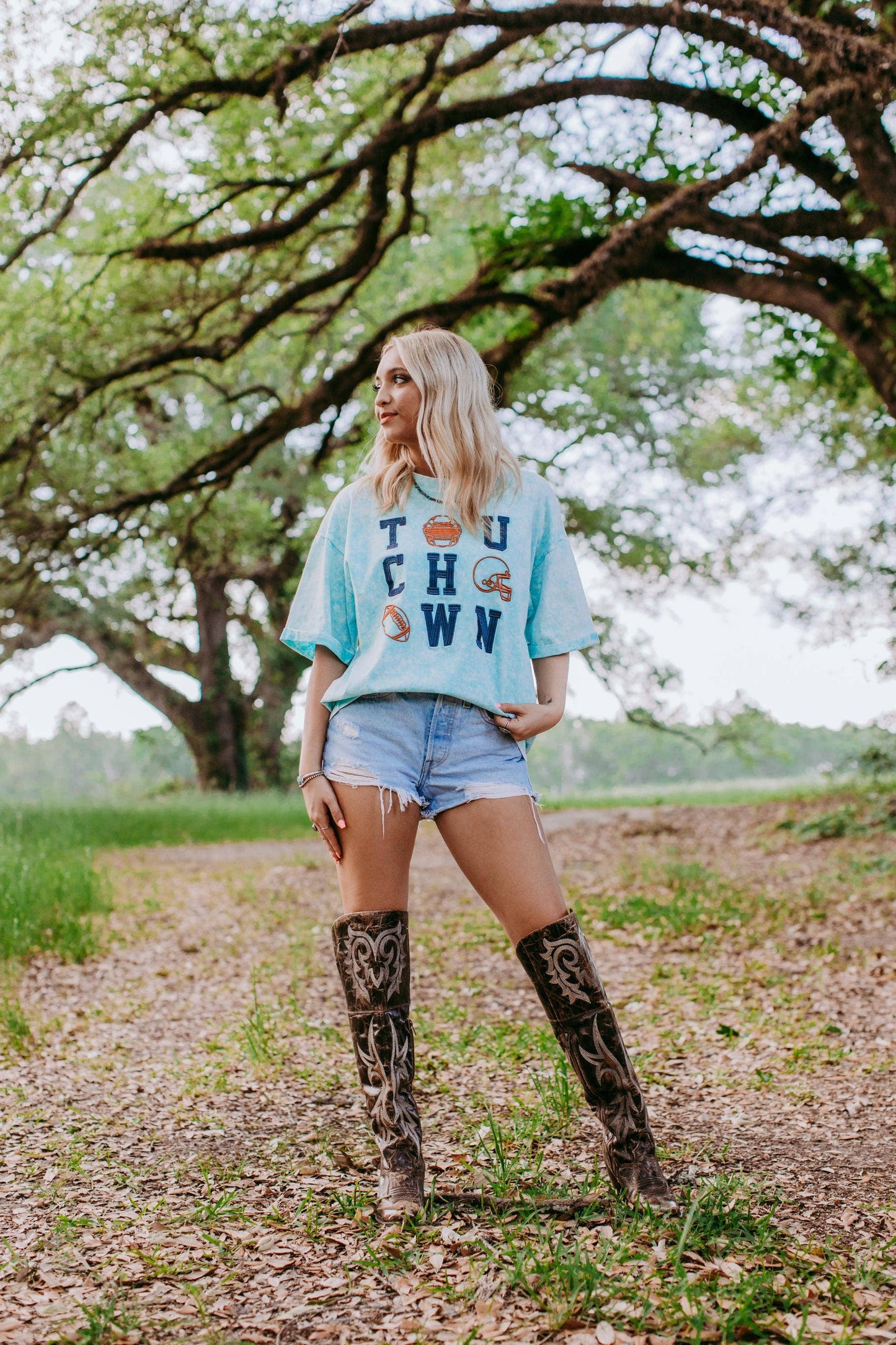 The Gridiron Tee – Cobalt