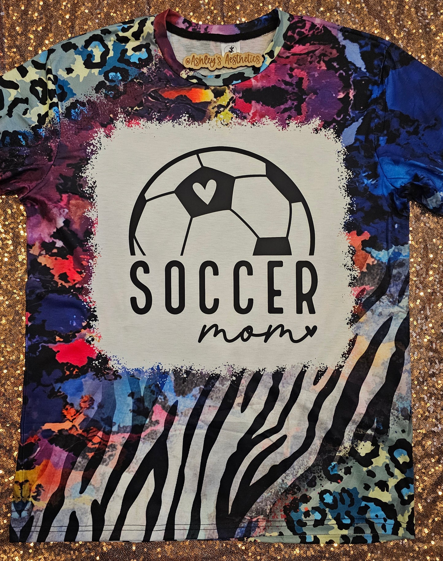 Soccer Mom Wild Zebra Bleached Tee