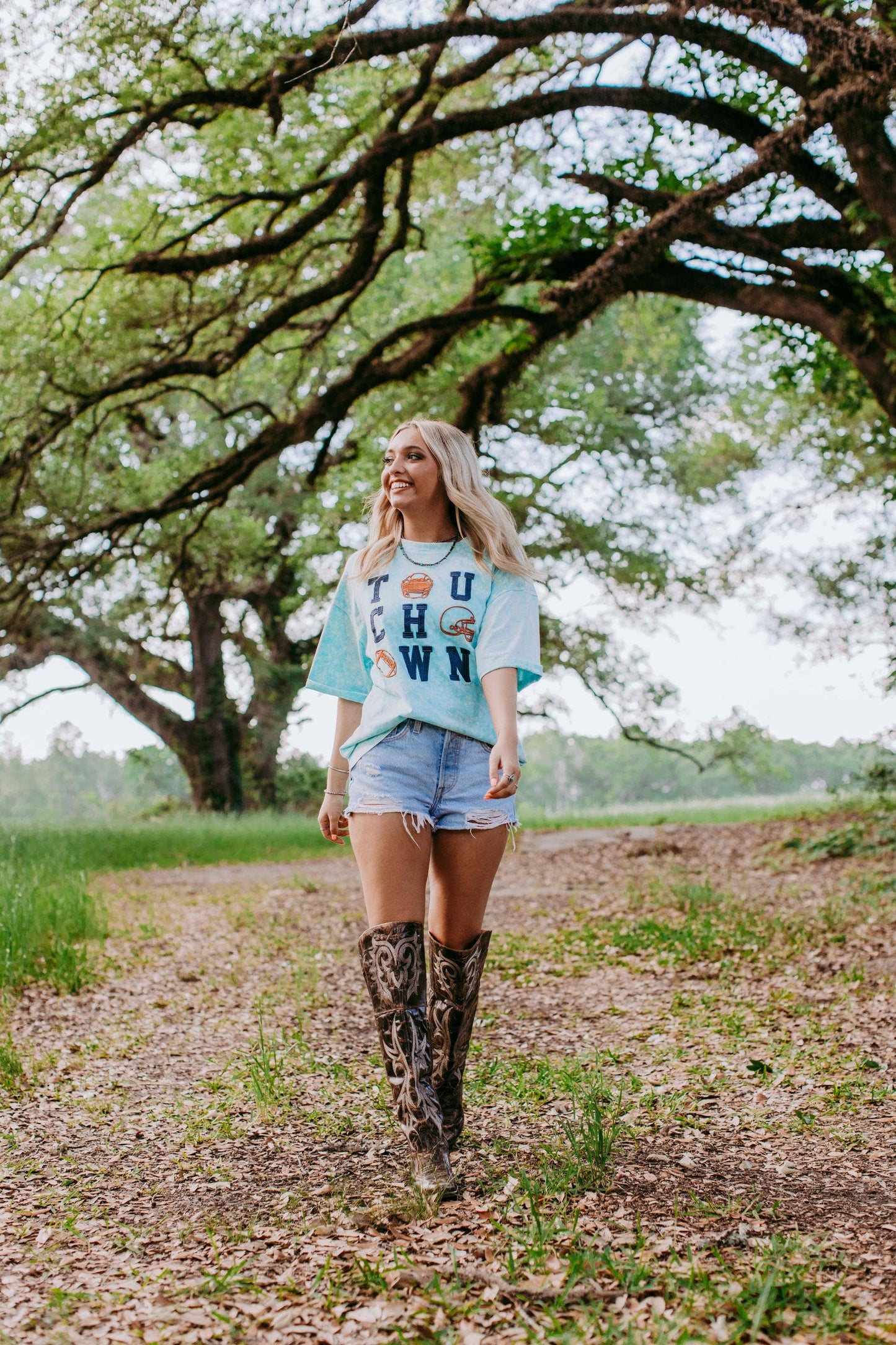 The Gridiron Tee – Cobalt